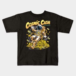 Astronaut's Fortune: Galactic Wealth Adventure Kids T-Shirt